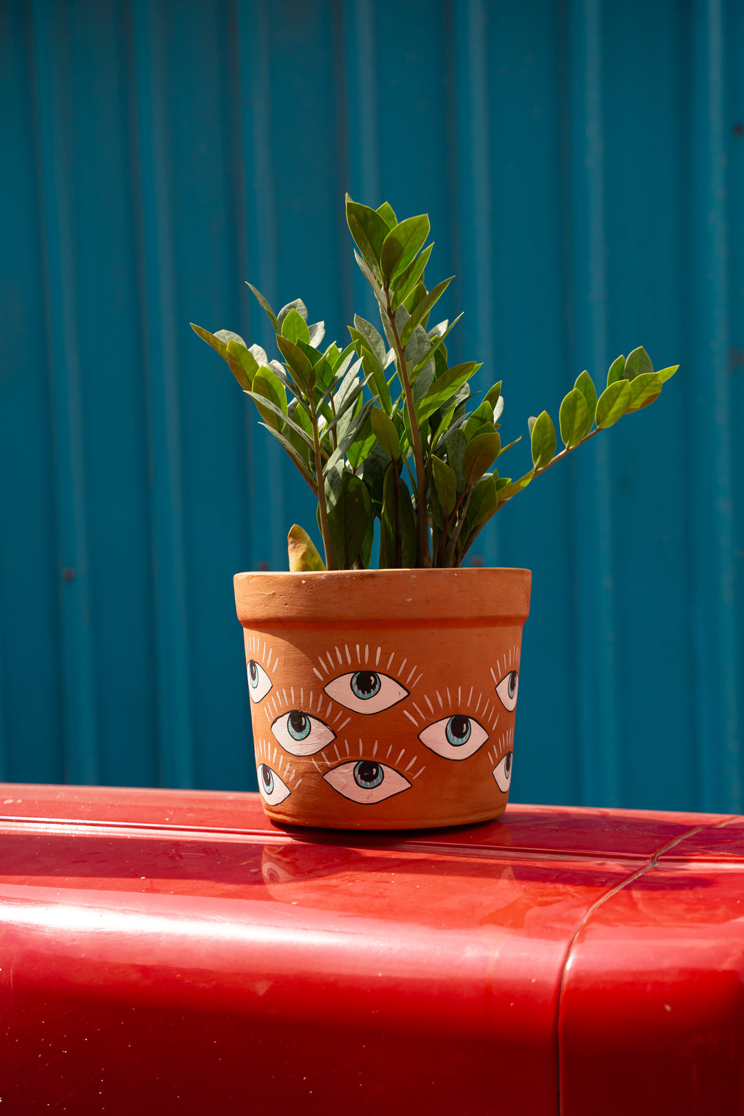 Evil Eye – Hand-Painted Terracotta Planter