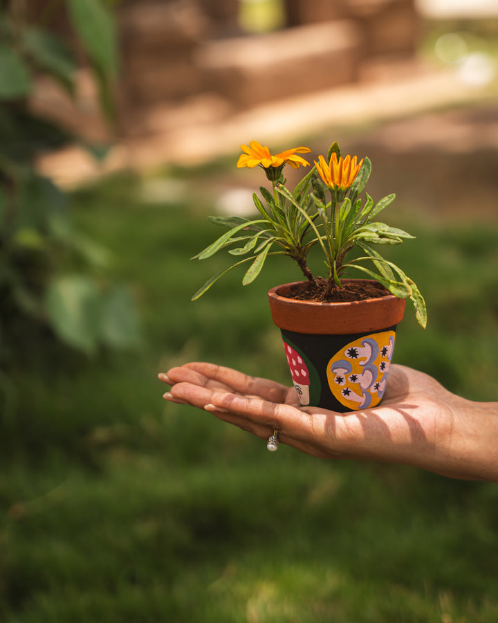 Folk Muse – Hand-Painted Terracotta Planter - Raw Earth Shop