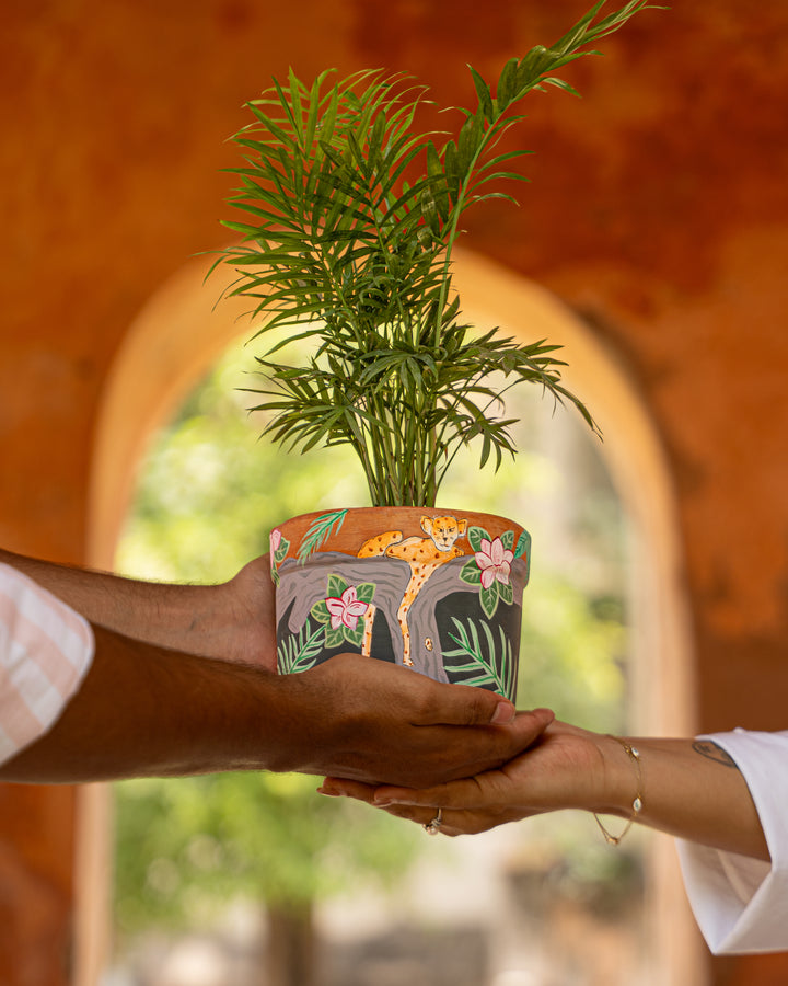 Wild Leopard – Hand-Painted Terracotta Planter - Raw Earth Shop