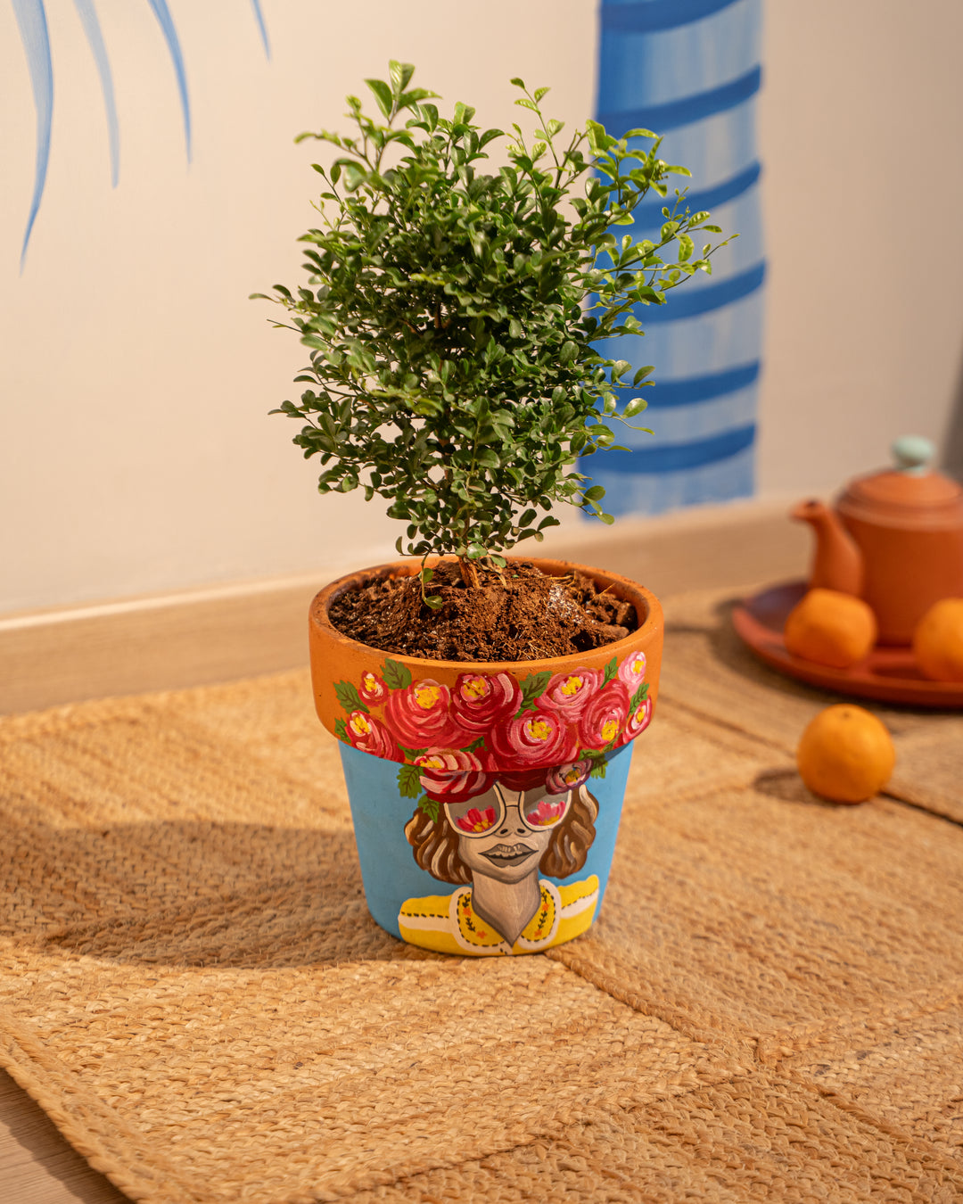 Rosé Muse – Hand-Painted Terracotta Planter - Raw Earth Shop