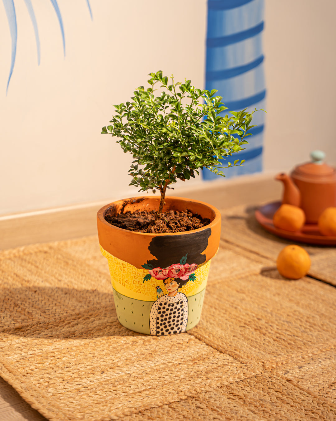 Frida Bloom – Hand-Painted Terracotta Planter - Raw Earth Shop